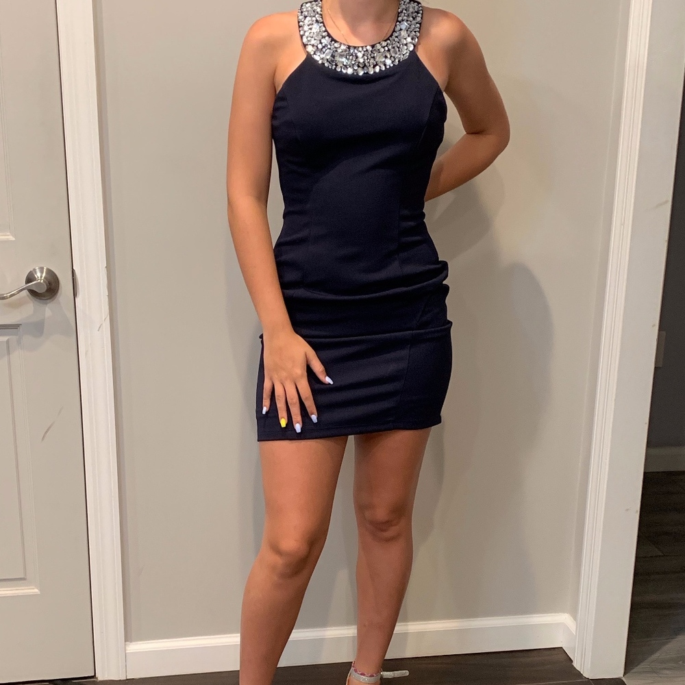 Speechless navy blue juniors dress